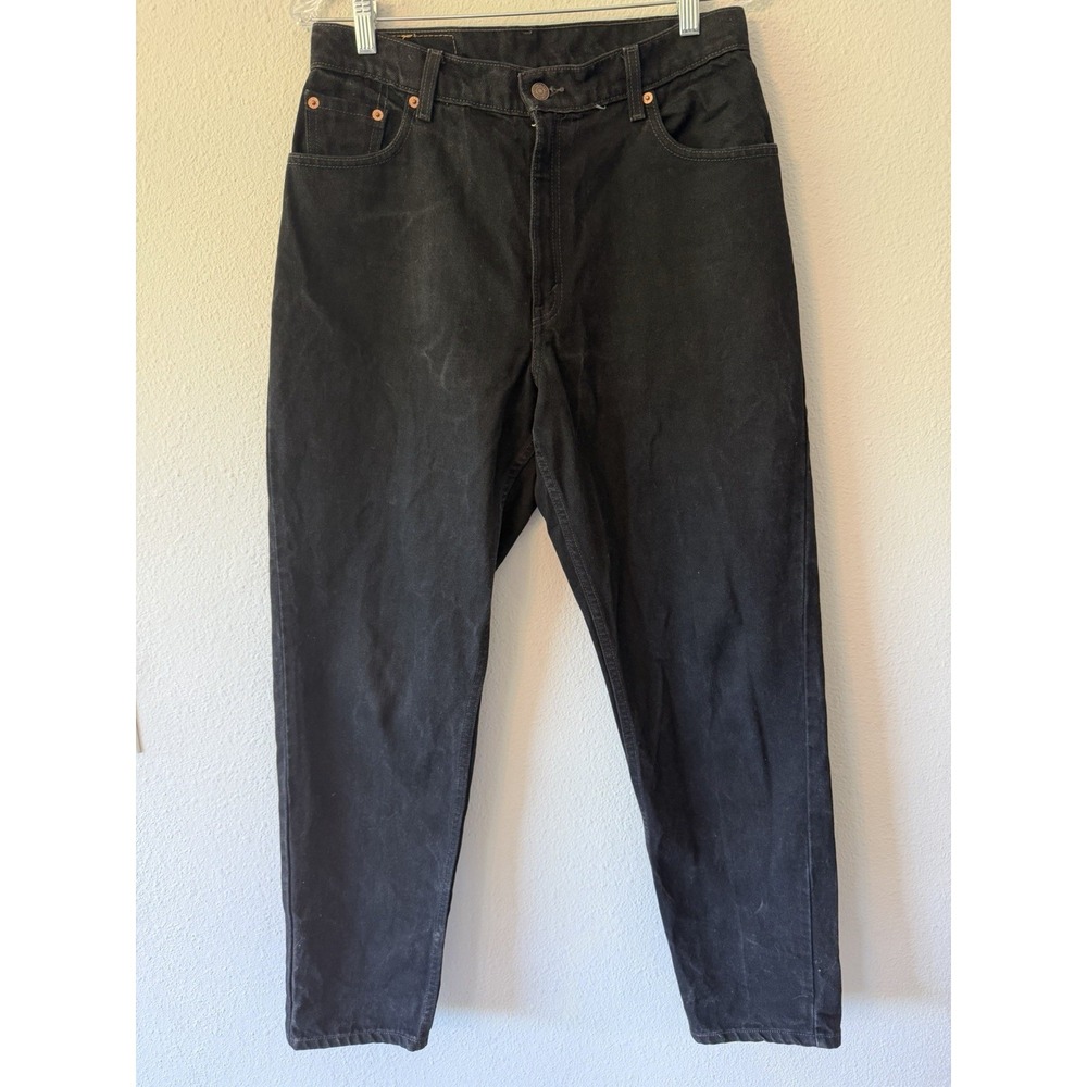 Vintage Levi's 550 Relaxed Fit‎ Tapered Leg High Waist Black Jeans Womens 12 Reg